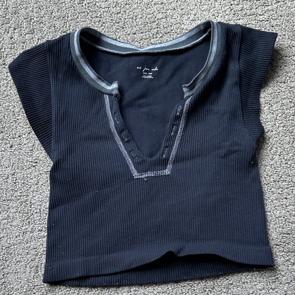 Urban Outfitters Kids Black Ribbed Tee